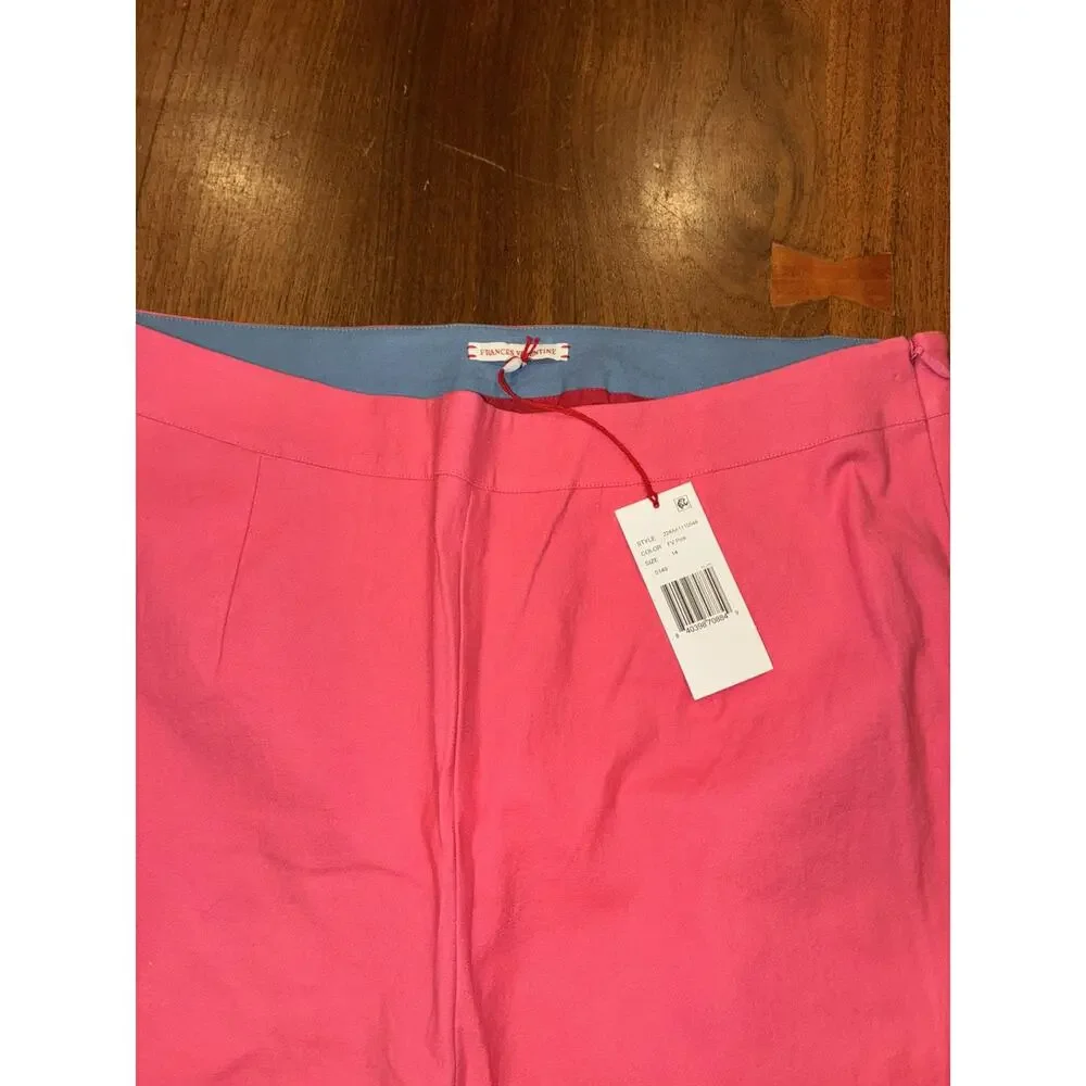 Frances Valentine Lucy Velvet‎ Cigarette Pants High Rise Slim Leg 14 New 285087